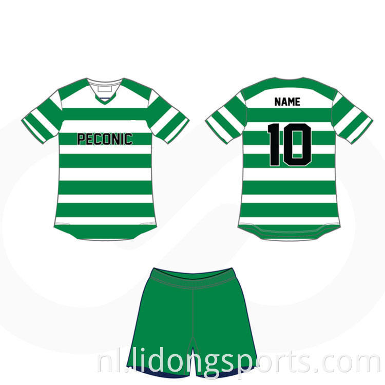 Goedkope Soccer Jersey Set Black Green Green Soccer Jersey Thailand Kwaliteit Voetbal Jersey